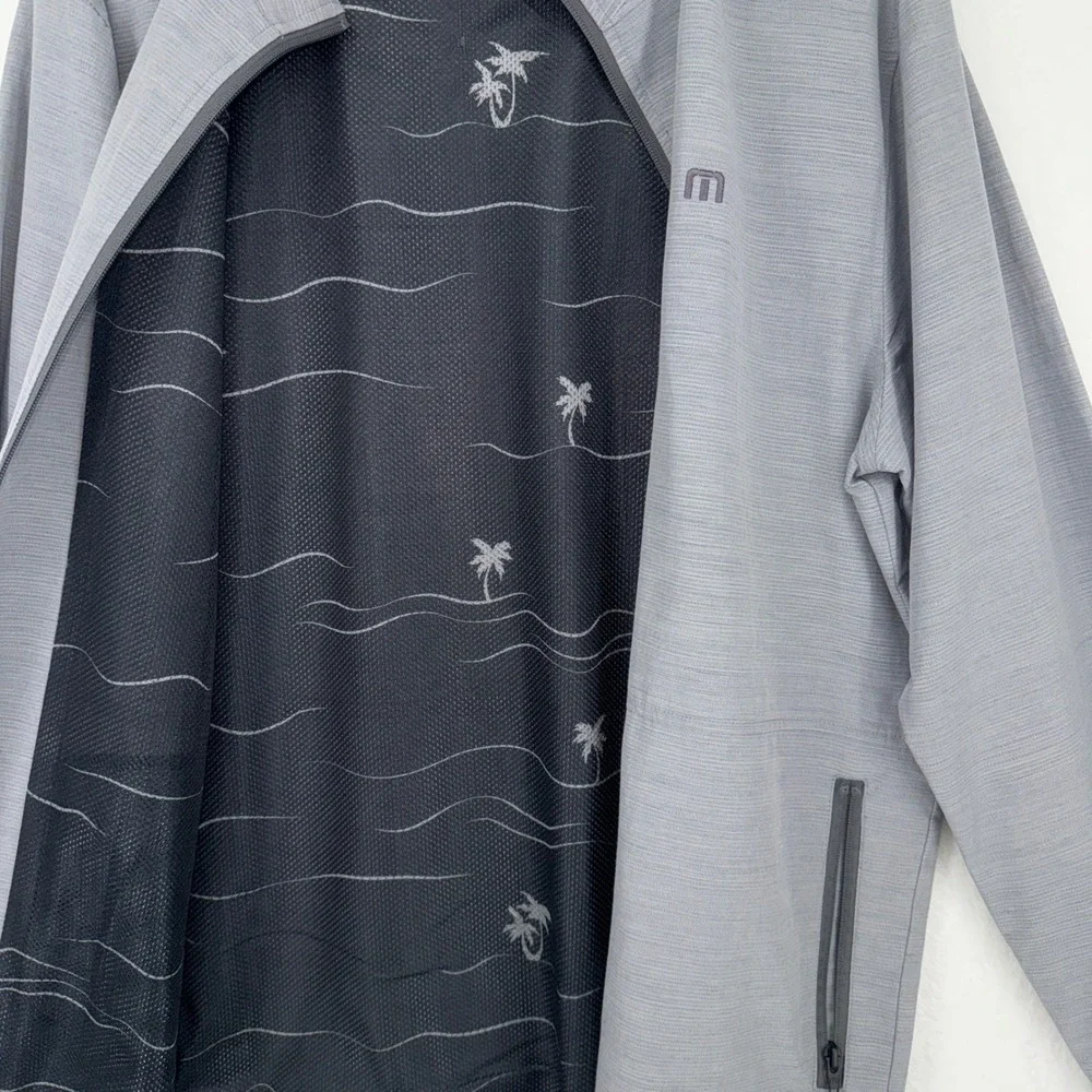 Travis Mathew Above Board Full Zip Jacket L Gray Mesh Lined Golf Active Athletic - Picture 7 of 10